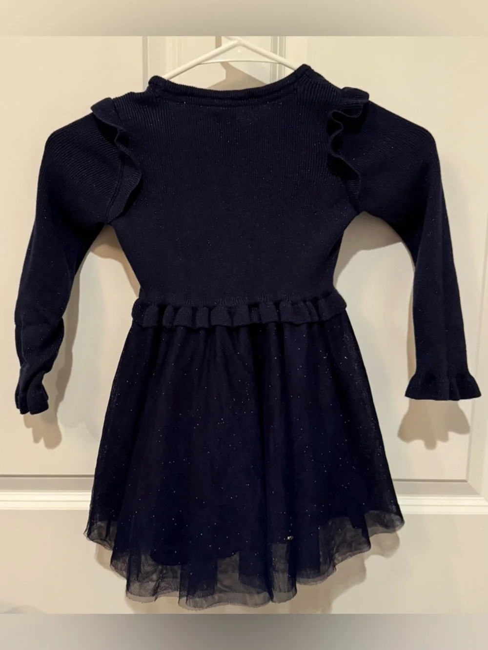 Gymboree Toddler Girls Navy Sparkle Long-Sleeve Tulle Dress